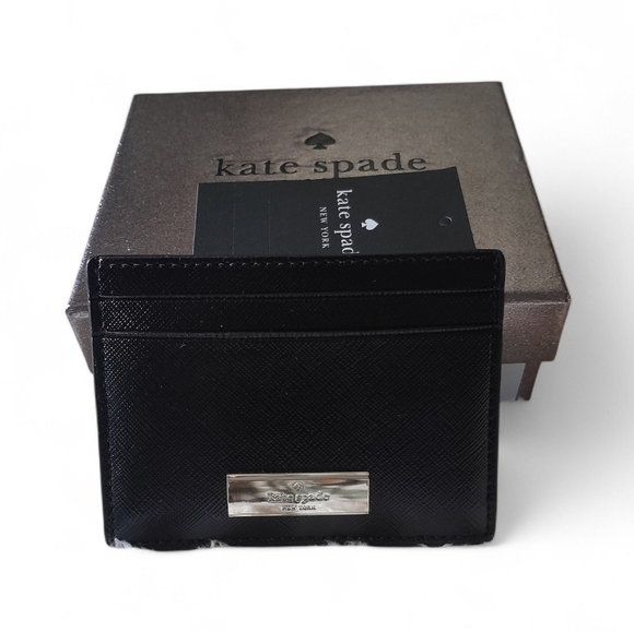 kate spade Accessories - Kate Spade New York Kenzie Patent Saffiano Black Card Holder NIB
